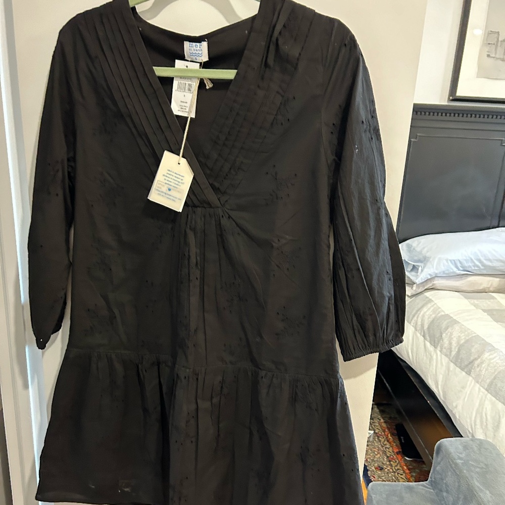 Mer St Barths Black Eyelet Cover Up NWT